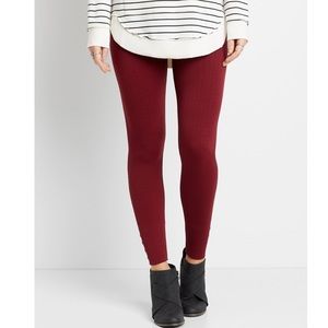 High rise cable knit leggings with lining